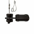 Nuvo Iron BLACK GALVANIZED STEEL HEAVY DUTY LATCH AND CATCH WITH CABLE AND RING GLWHD